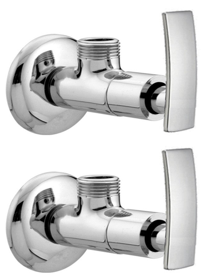 صمام زاوية نحاسي من DRIZZLE لإيقاف صنابير الحمامات، وسخانات المياه، وأحواض الغسيل (فضي، مطلي بالكروم، قطعتان)